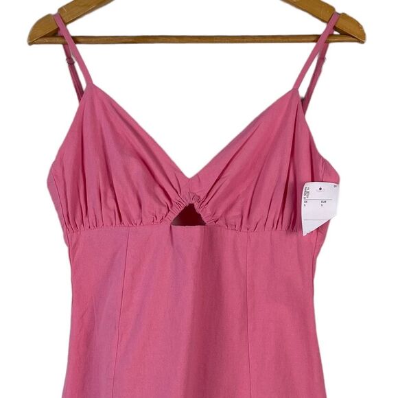 Bershka Barbiecore Cutout Mini Dress‎ Small NEW Cotton Sleeveless Y2K Babydoll - Picture 2 of 12